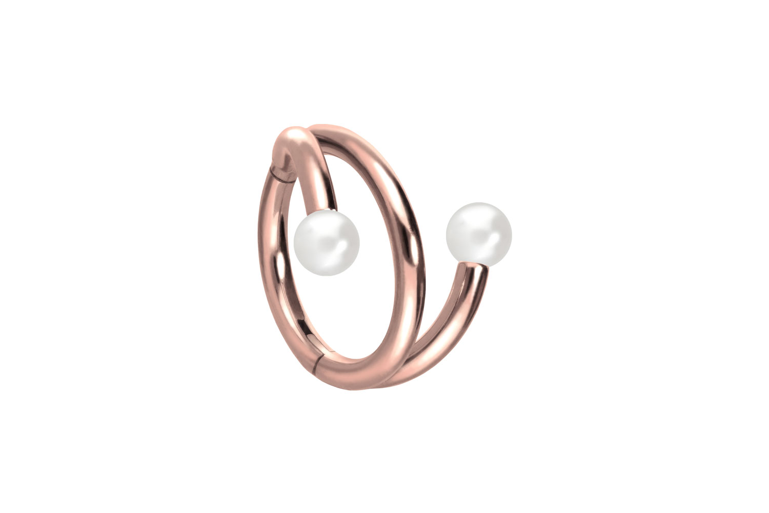Titan Segmentring Clicker Piercing mit Innengewinde 3 RINGE + 2 SYNTHETISCHE PERLEN